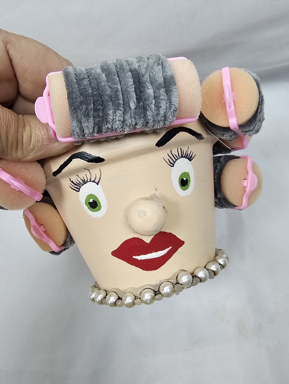 Whimisical DIY Mrs Face Terracotta 4" Planter Pot Flower Plant